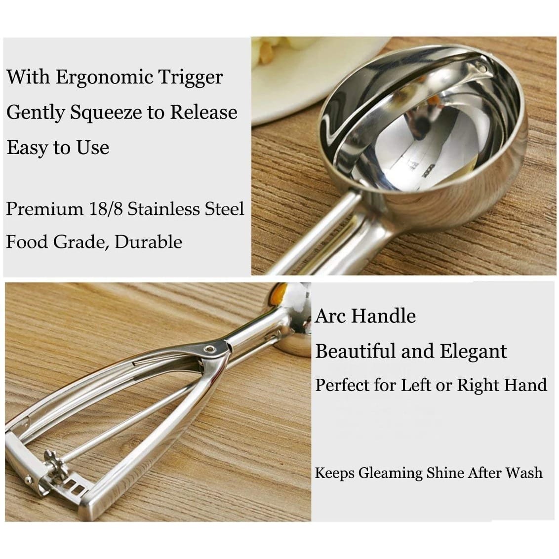 SS Ice Cream Scoop with Gear + Spring — view 8