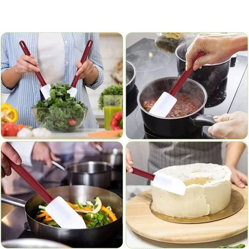 Plastic Red Handle Silicon Spatula — view 4