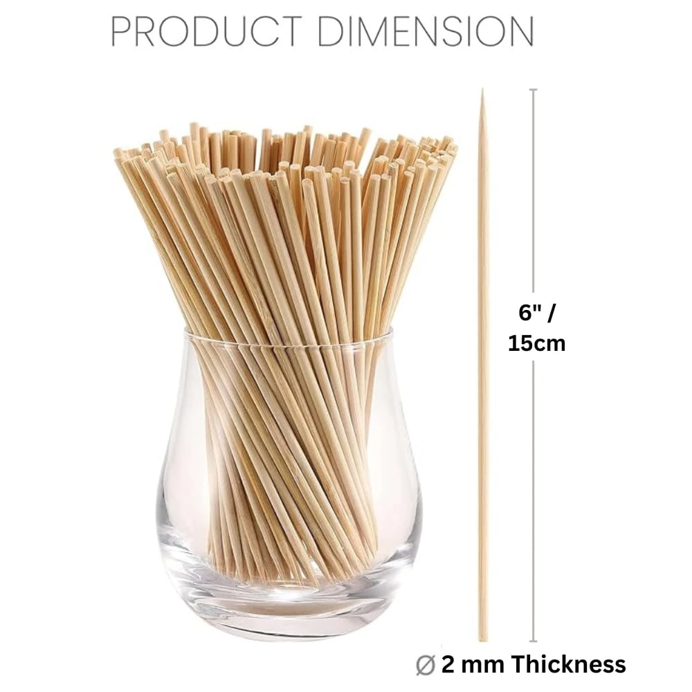 Wooden Bamboo Sticks | Thickness: 0.2cm | Quantity ~ 90pp — view 2
