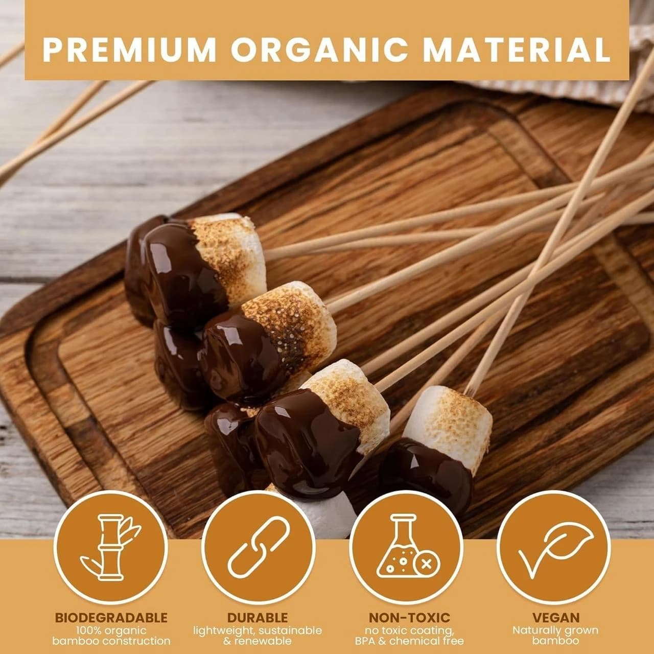 Wooden Bamboo Sticks | Thickness: 0.2cm | Quantity ~ 90pp — view 6