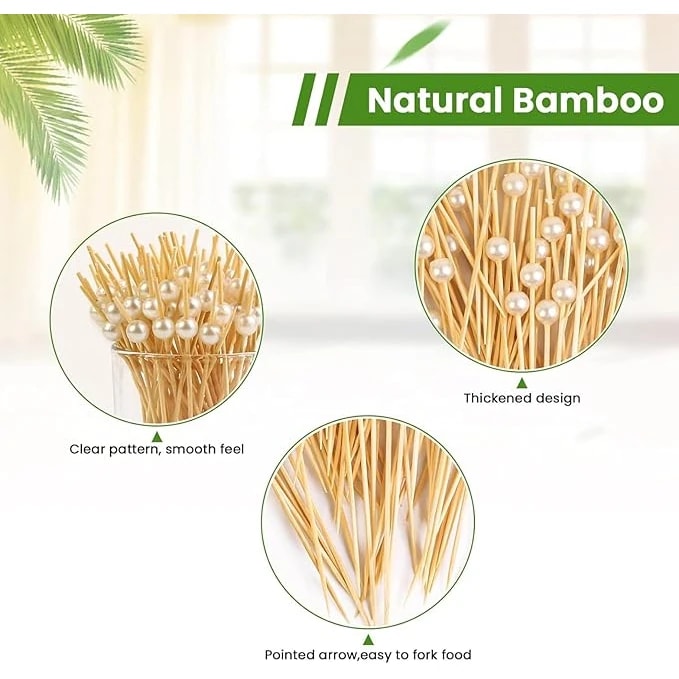 Wooden Stirrer Sticks with Pearl - Length: 5" | Quantity ~ 50pp — view 4