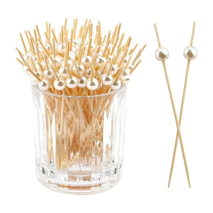Wooden Stirrer Sticks with Pearl - Length: 5" | Quantity ~ 50pp — view 9
