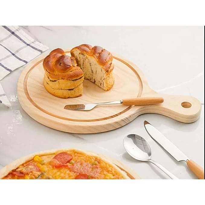 Wooden Round Pizza Bat — view 3