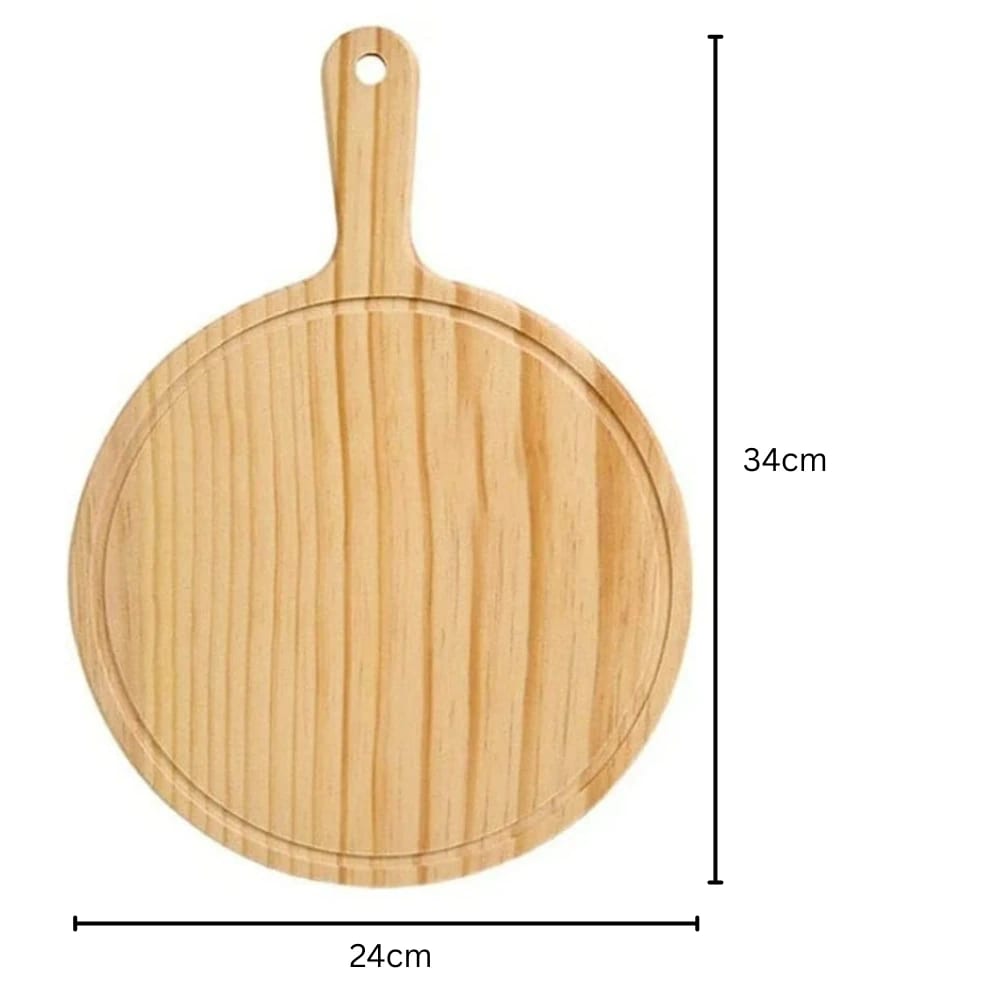 Wooden Round Pizza Bat — view 2