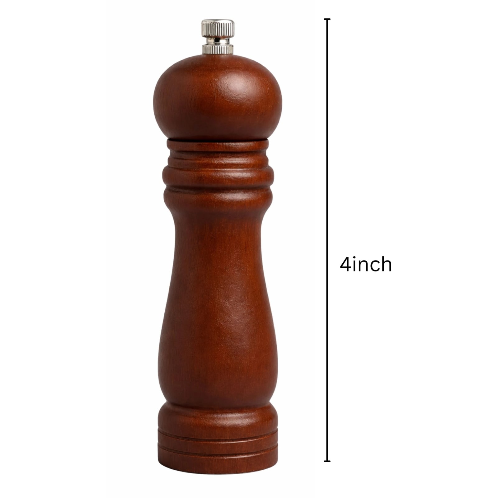 Wooden Pepper Mill - Walnut Brown — view 2