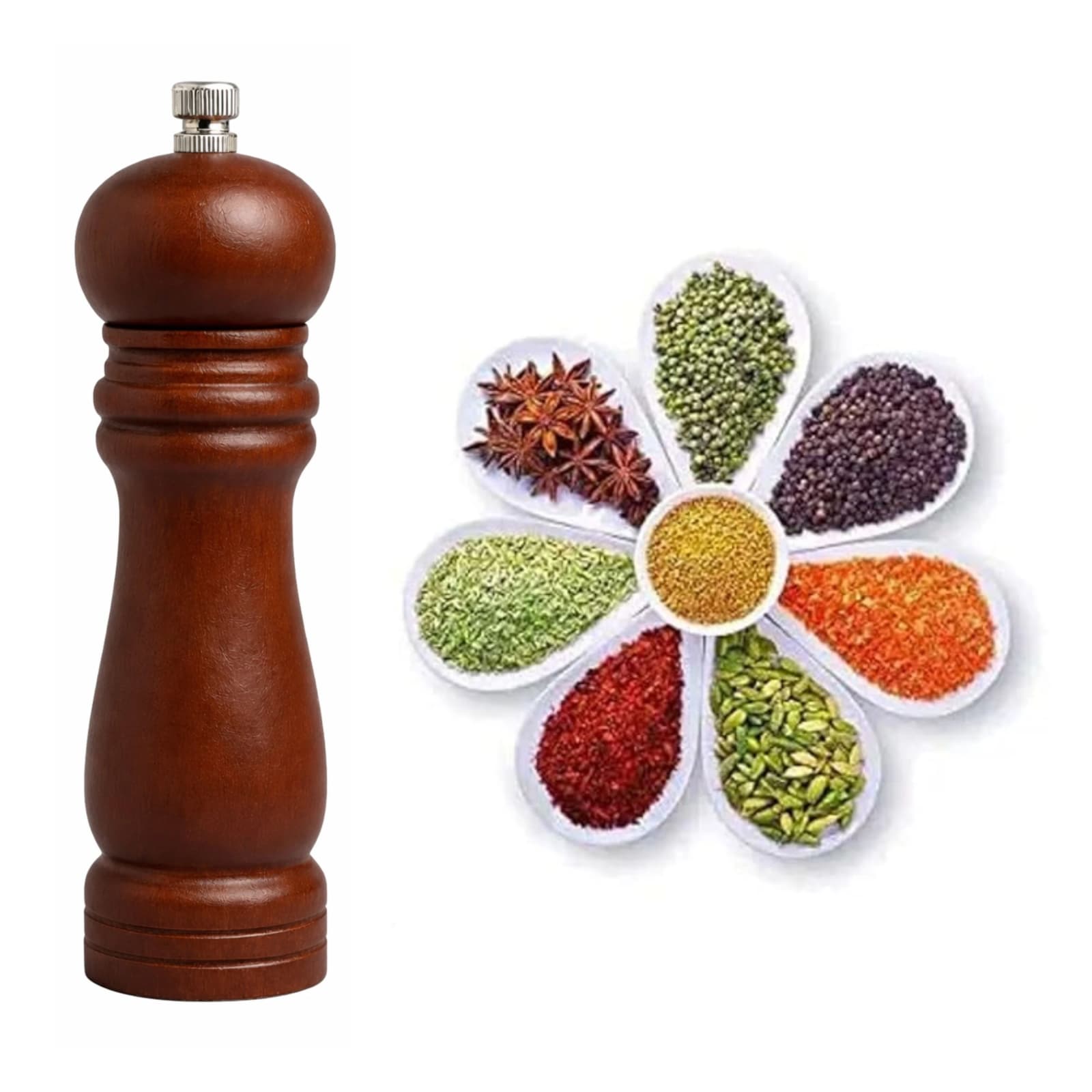 Wooden Pepper Mill - Walnut Brown — view 9