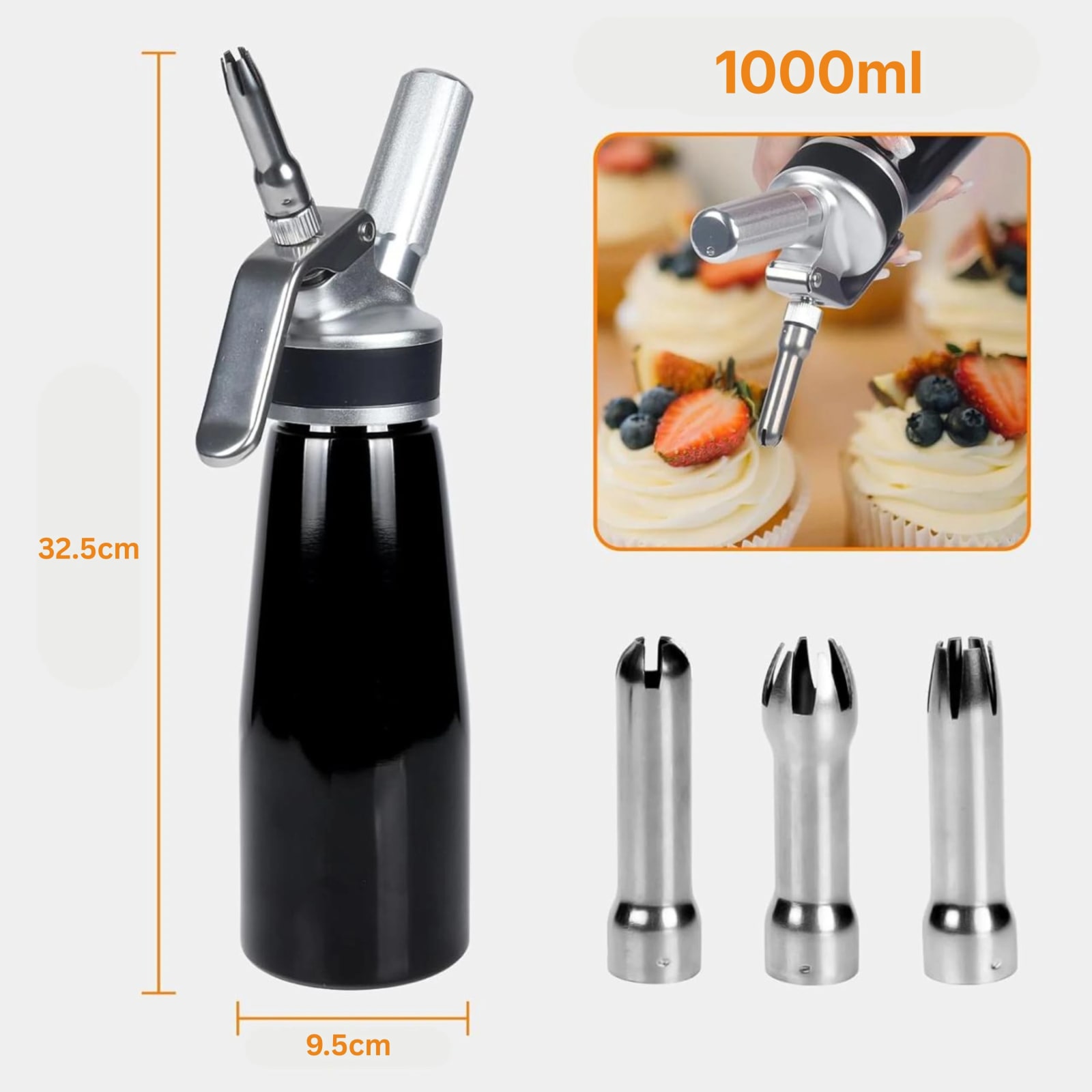 Premium Cream Whipper - Black — view 2