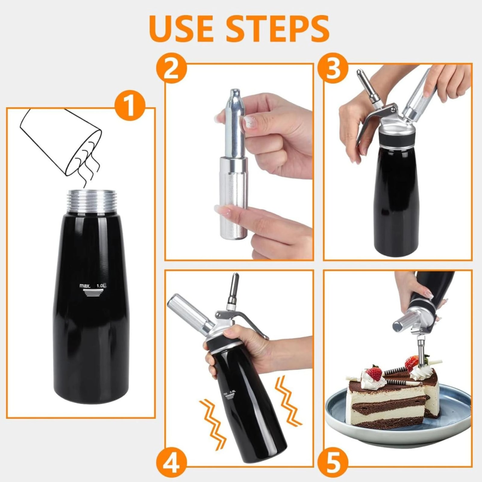 Premium Cream Whipper - Black — view 5