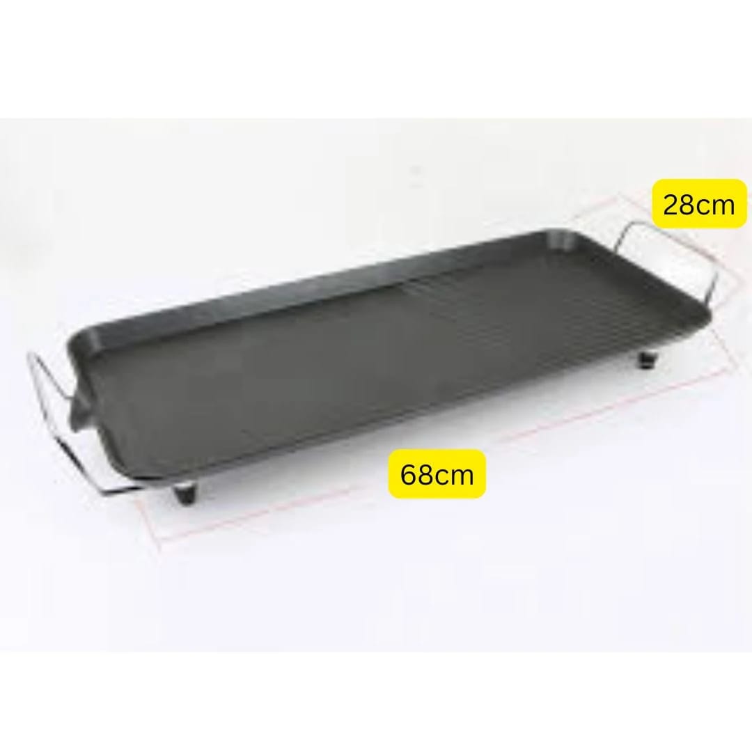 Electric Rectangle Barbeque Grill Tawa Plate — view 2