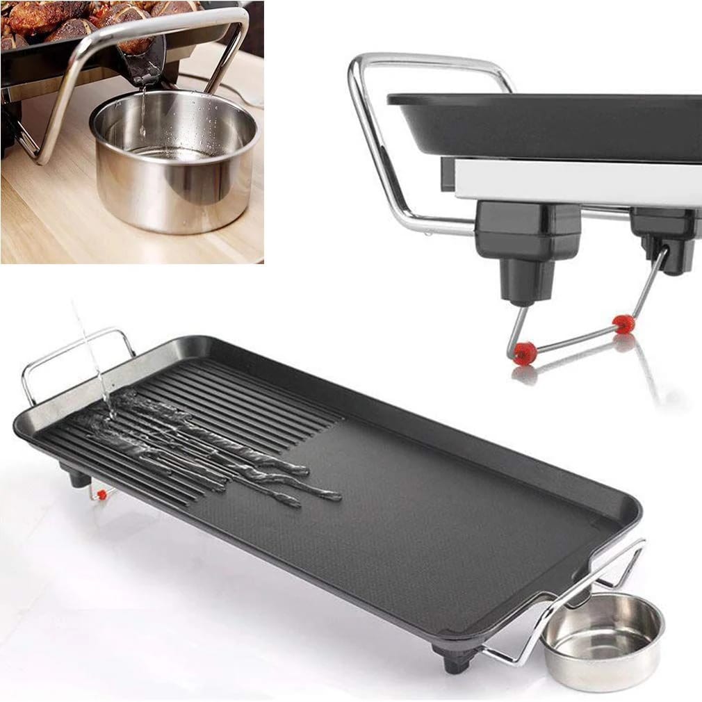 Electric Rectangle Barbeque Grill Tawa Plate — view 7