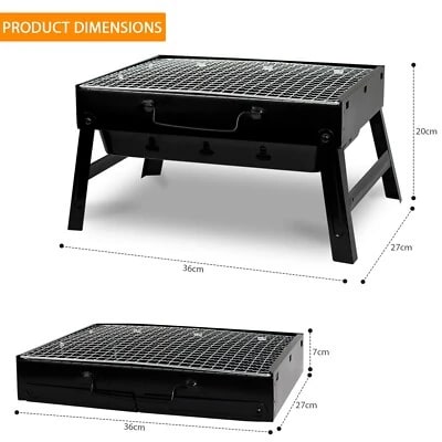MS Portable Rectangle Shaped Barbeque Grill — view 2