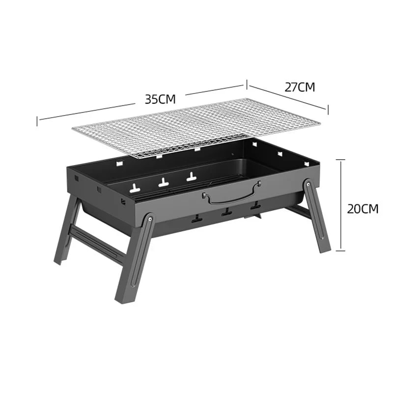 MS Portable Rectangle Shaped Barbeque Grill — view 3