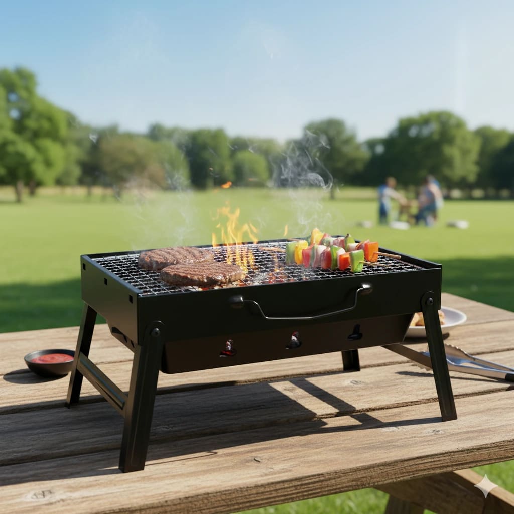 MS Portable Rectangle Shaped Barbeque Grill — view 4
