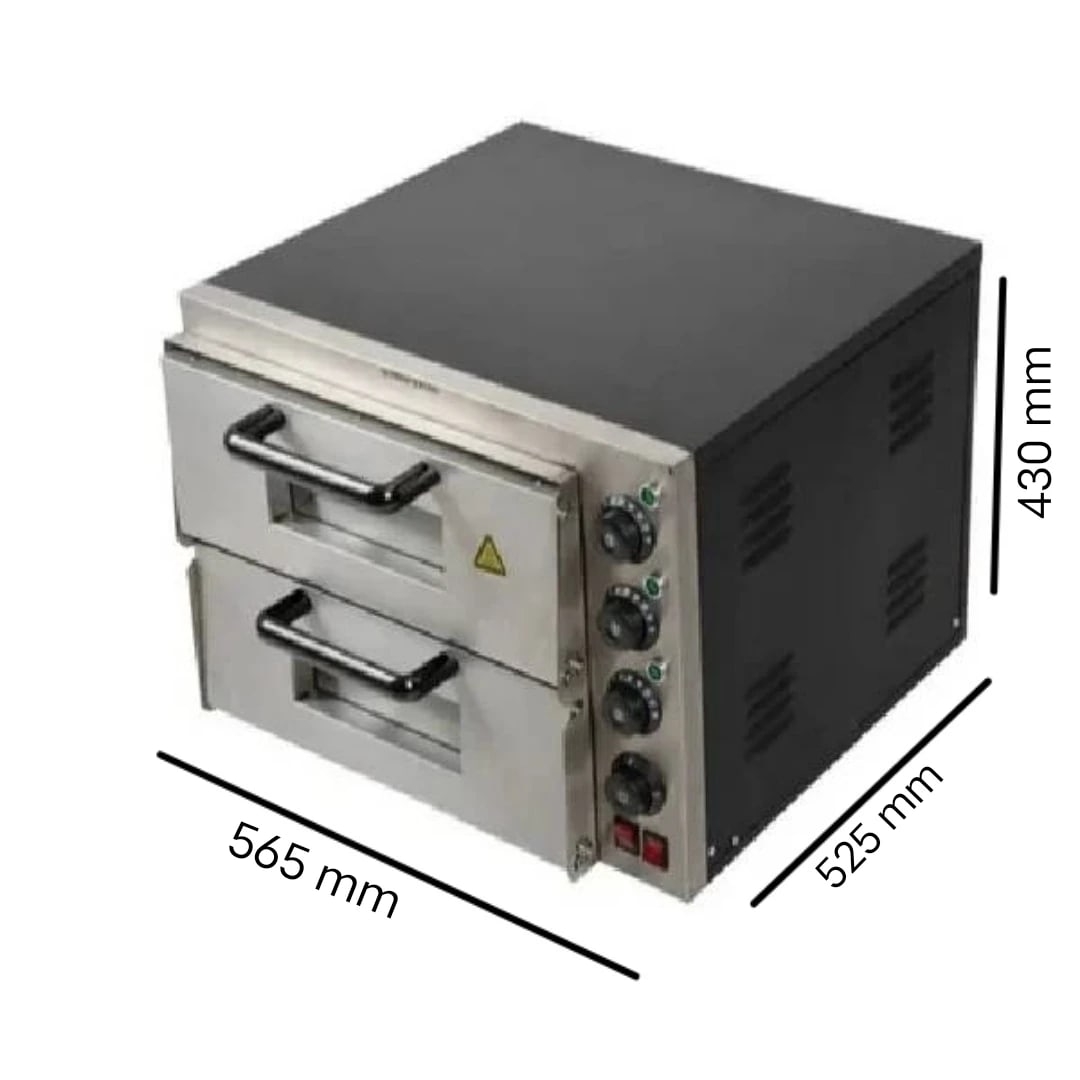 Electric Pizza Oven 2 Deck 2 Tray with 2 Stone - HS2S (Stone Size: 16x16 inch.) — view 2