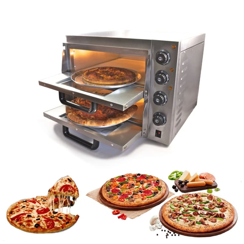 Electric Pizza Oven 2 Deck 2 Tray with 2 Stone - HS2S (Stone Size: 16x16 inch.) — view 3