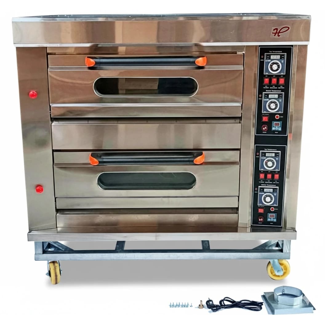 Gas Pizza Oven 2 Deck 4 Tray with 4 Stone - 2D4T (Stone Size: 26.5x18 inch.)