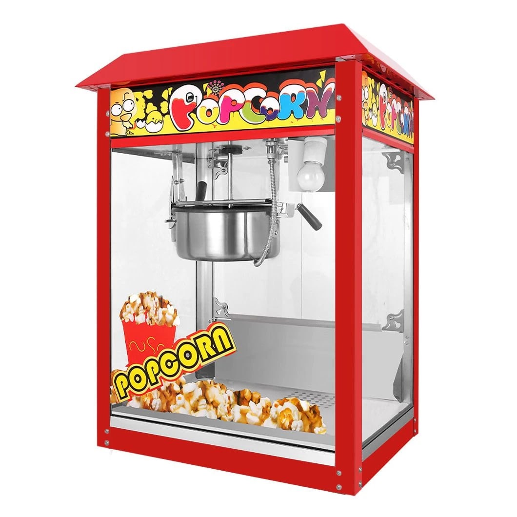 Electric Popcorn Machine with Toughened Glass - MS Red Body