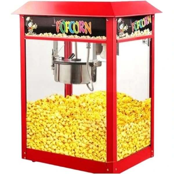 Electric Popcorn Machine with Toughened Glass - MS Red Body — view 3