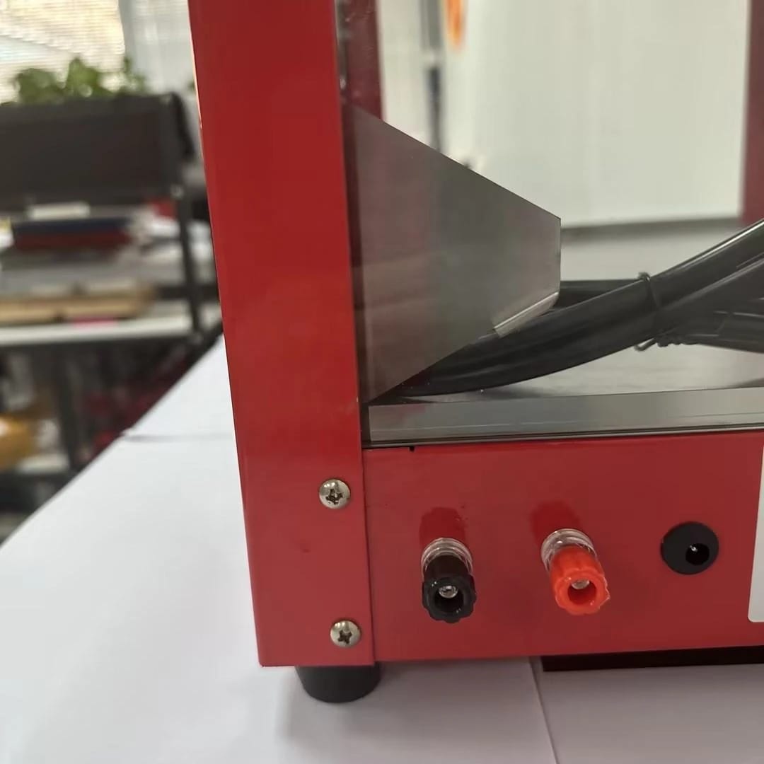 Gas Popcorn Machine with Toughened Glass - MS Red Body with Black Top — view 4