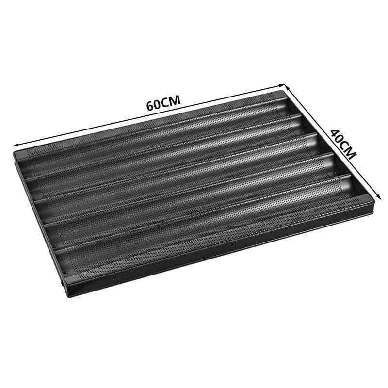 Teflon Coated Aluminium French Loaf Tray - Black — view 2