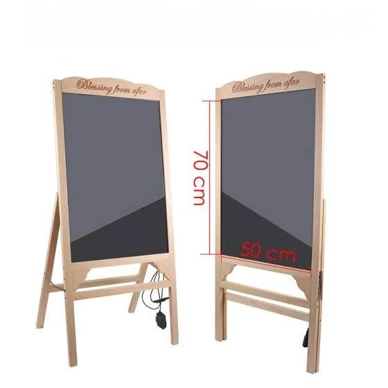 LED Writing Display Board - Wooden Lite Brown New Standing Model | Marker Set | Cleaning Cloth | Button Controller | Display Area: 50x70cm — view 7
