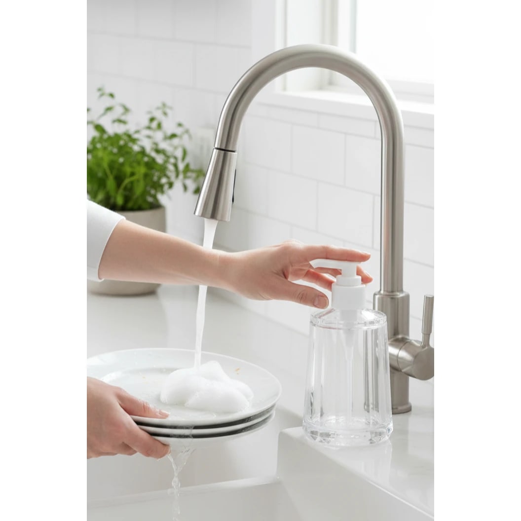 PC Crystal Soap Dispenser - 250ml | Tapered Cone Shape — view 2