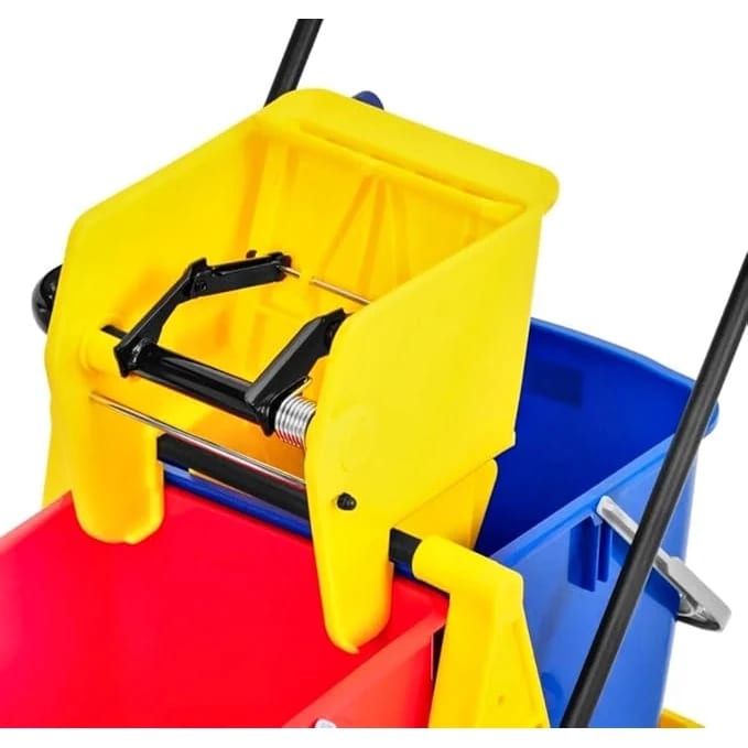 MS Handle Double Bucket Mop Wringer Trolley - 17L + 17L | Virgin Plastic Body — view 3