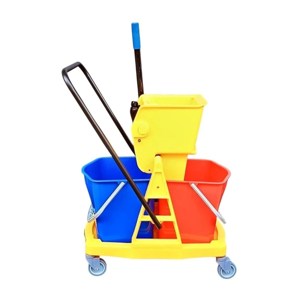 MS Handle Double Bucket Mop Wringer Trolley - 17L + 17L | Virgin Plastic Body — view 9