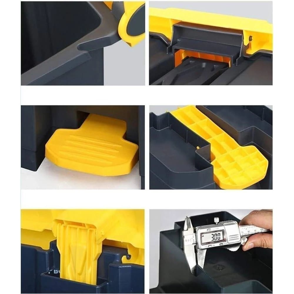Plastic Dustbin with Pedal - Grey Body + Yellow Lid — view 10