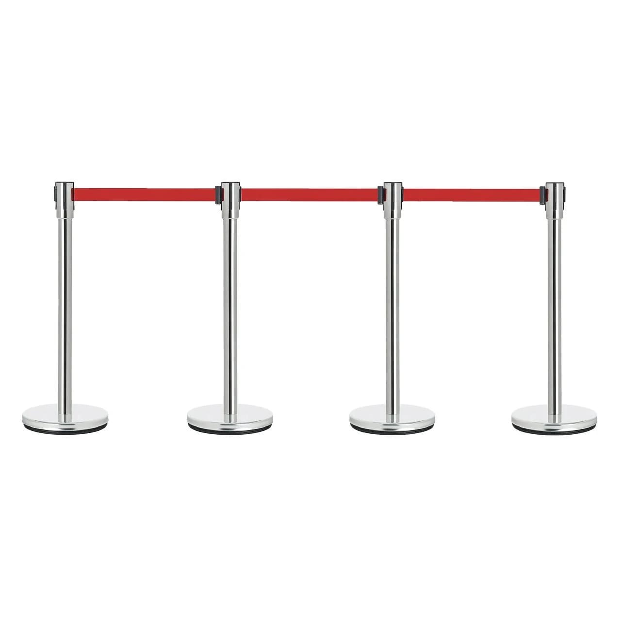 Silver Queue Manager with Red Tape - (Loose: 2 Poles With Red Tape ; 1 Carton: 20 Poles with Red Tape) | Single pc Box Packing for Poles — view 8