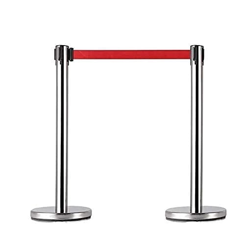 Silver Queue Manager with Red Tape - (Loose: 2 Poles With Red Tape ; 1 Carton: 20 Poles with Red Tape) | Single pc Box Packing for Poles