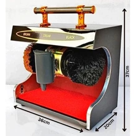 Electric Shoe Polish Machine with Heavy Wooden Back Board & Mirror Finish — view 2