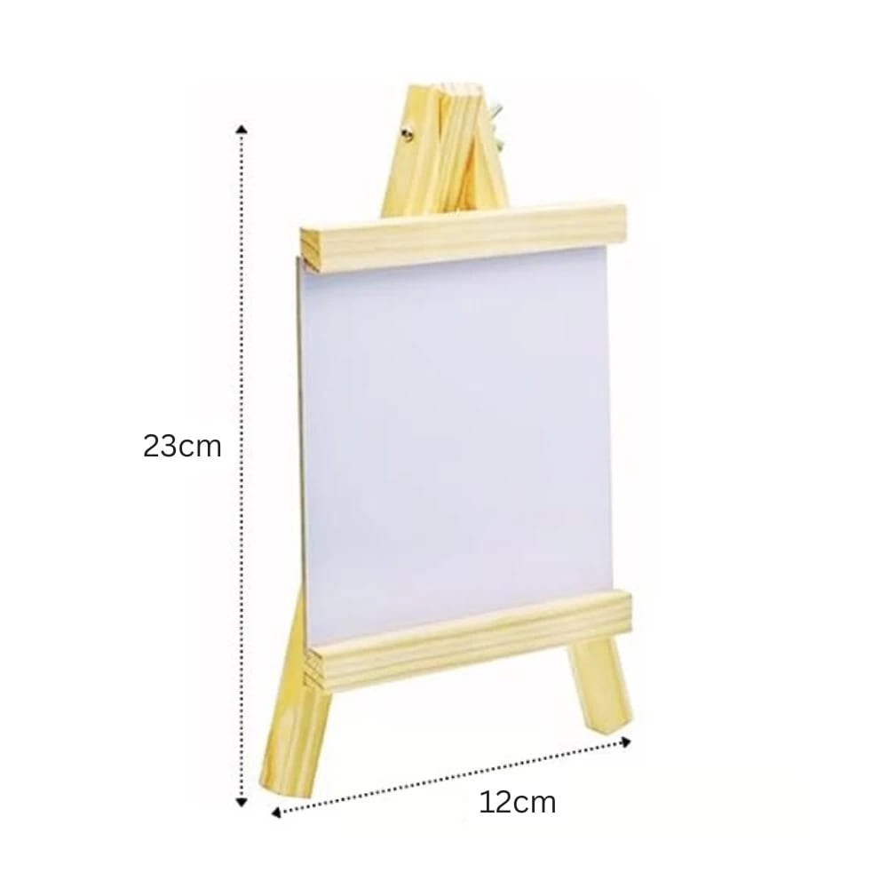 Wooden Mini White Display Board Set with Marker, Eraser & Duster — view 2
