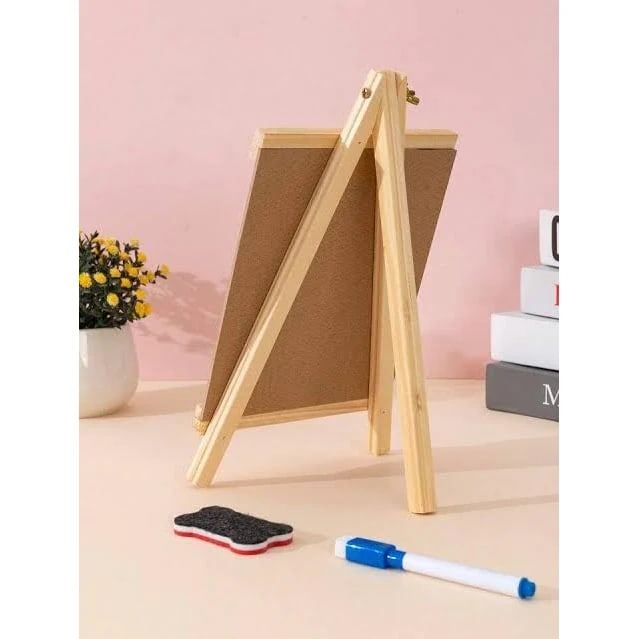Wooden Mini White Display Board Set with Marker, Eraser & Duster — view 6