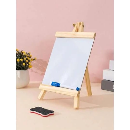 Wooden Mini White Display Board Set with Marker, Eraser & Duster — view 7
