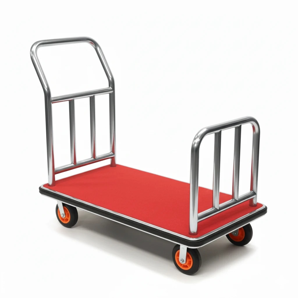 Rectangle Luggage Trolley with Heavy 15cm Diamater Wheels