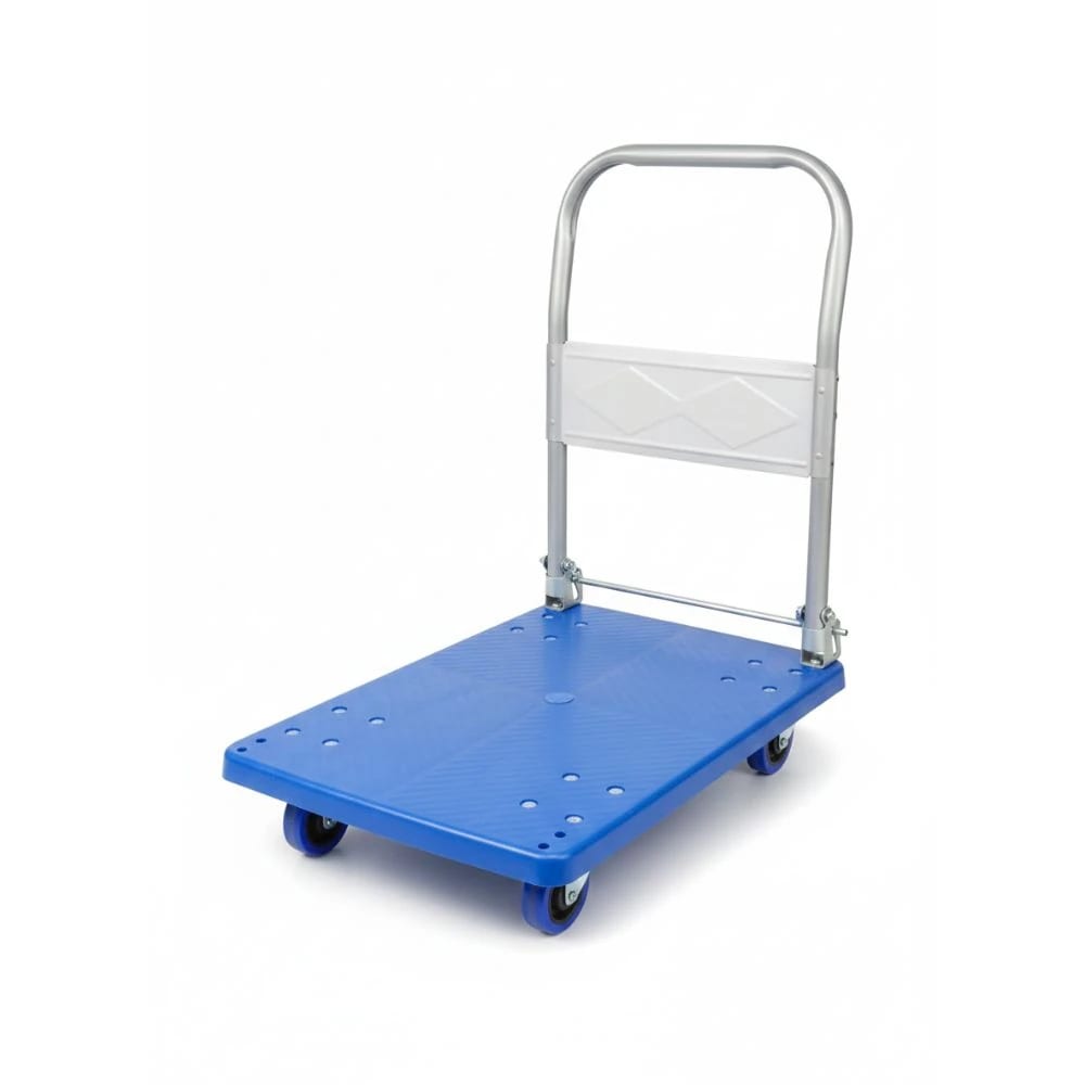 Regular Fibre Based Foldable Rectangle Blue Cart Trolley