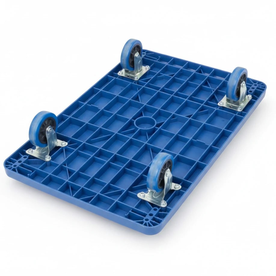 Regular Fibre Based Foldable Rectangle Blue Cart Trolley — view 5