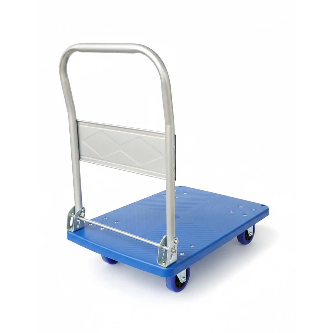 Regular Fibre Based Foldable Rectangle Blue Cart Trolley — view 6