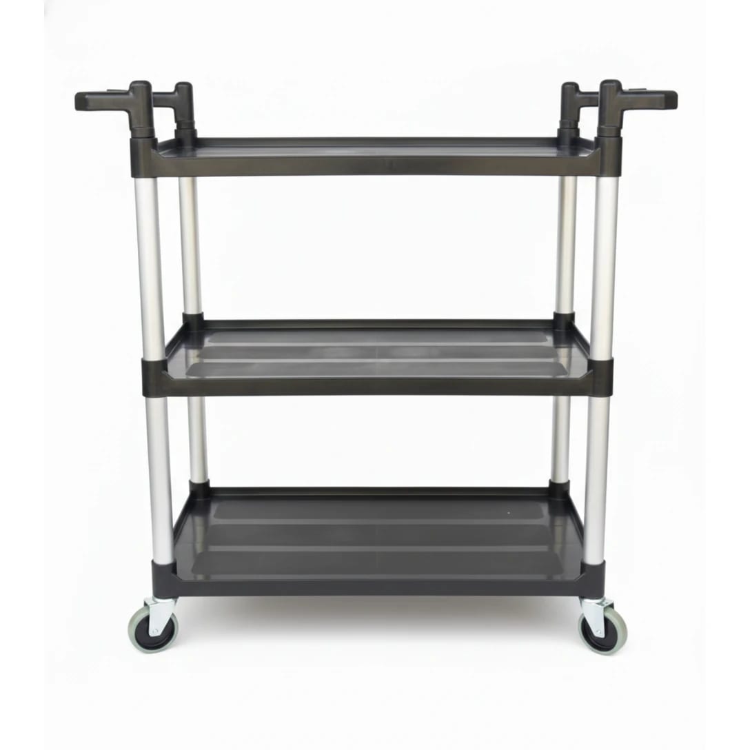 ABS Plastic Black 3 Layer Service Trolley — view 4