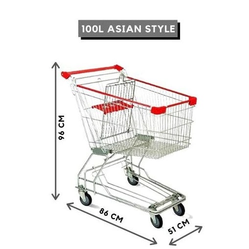 Extra Coated Aluminium Super Market Shopping Cart Trolley — view 2