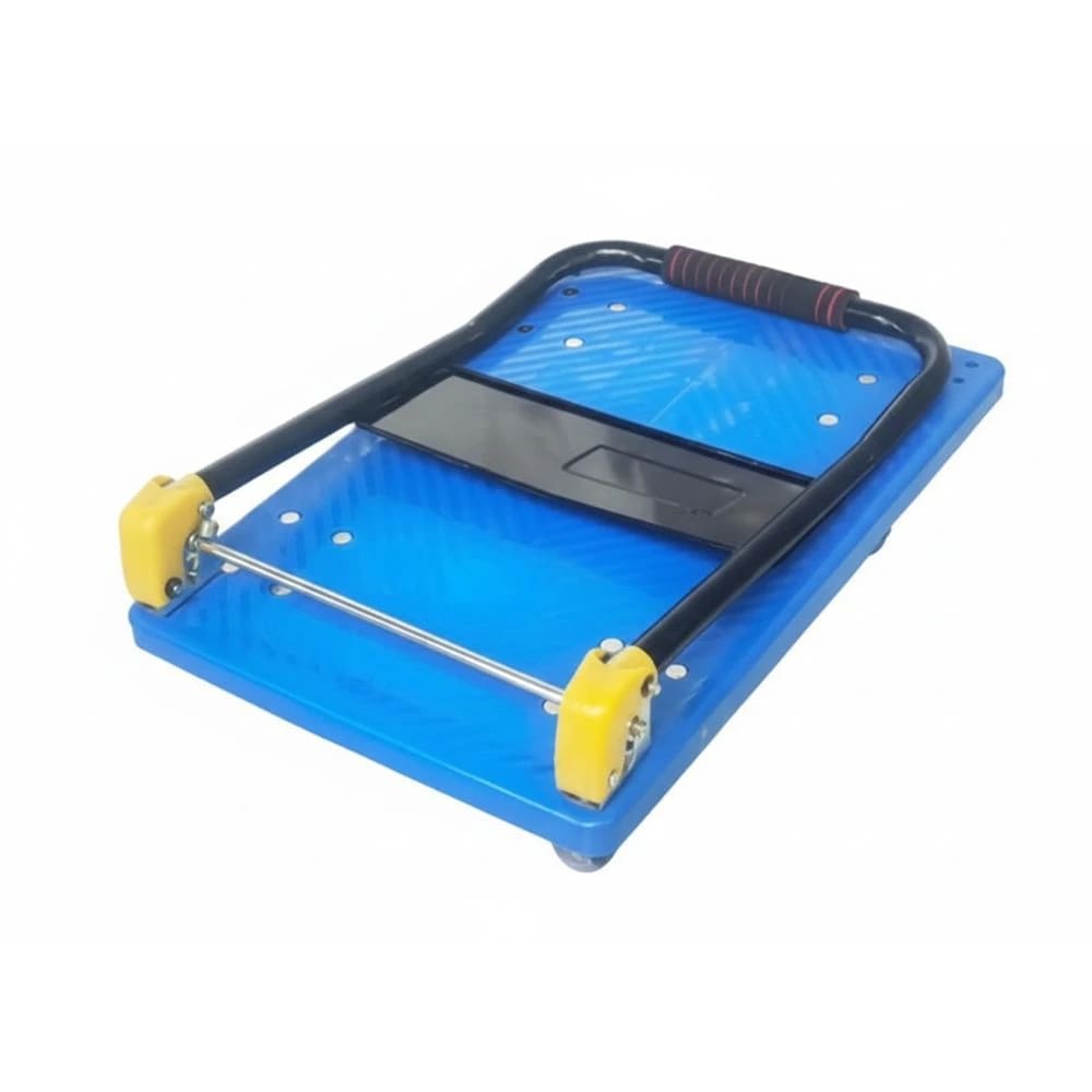 Premium ABS Fibre Based Foldable Rectangle Blue Cart Trolley — view 5