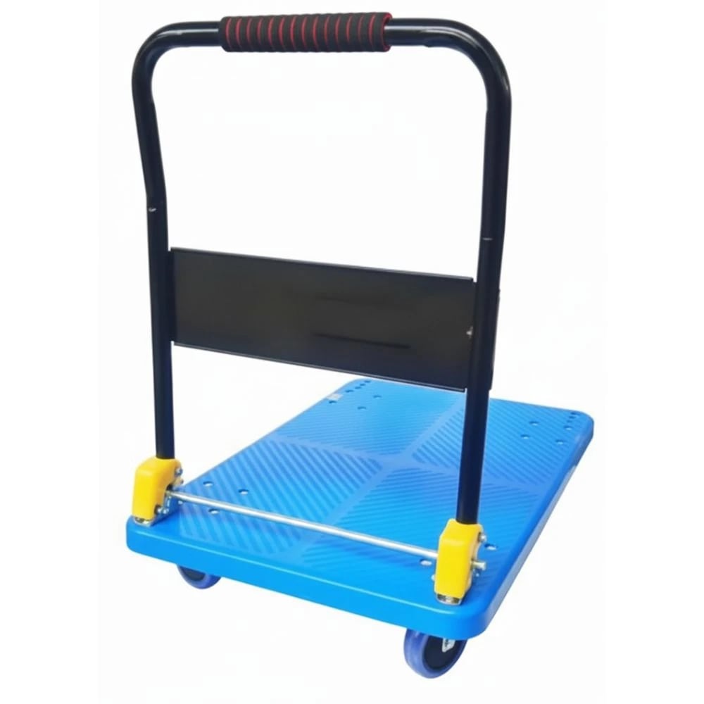 Premium ABS Fibre Based Foldable Rectangle Blue Cart Trolley — view 6