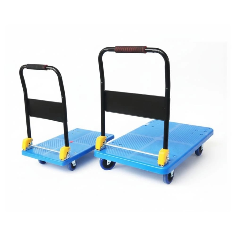 Premium ABS Fibre Based Foldable Rectangle Blue Cart Trolley — view 7