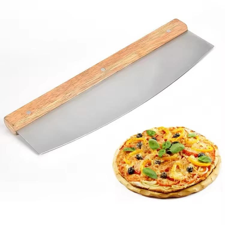 Wooden Handle U Shaped SS Pizza Cutter — view 4