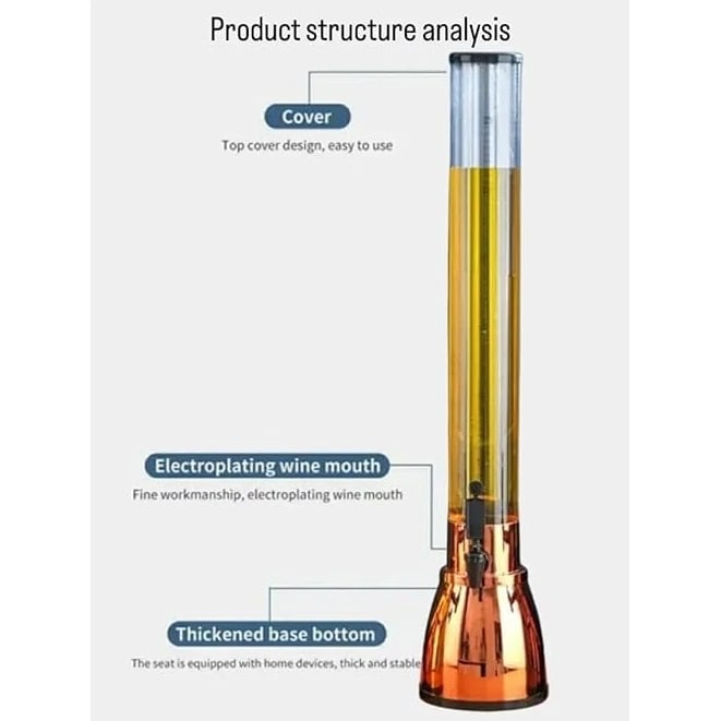 Beer Tower Long with Ice Tube - 3L — view 4
