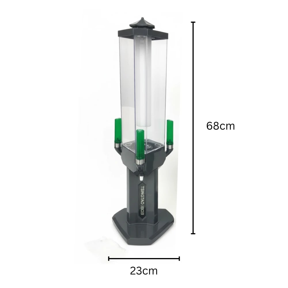 Beer Tower with 3 Green Taps & Ice Tube - LED Backlight | 1 Compartment 1 Flavour | 3L — view 2