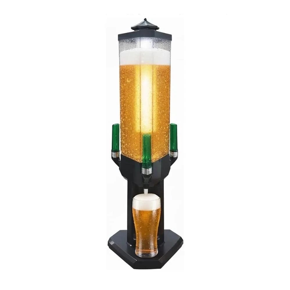 Beer Tower with 3 Green Taps & Ice Tube - LED Backlight | 1 Compartment 1 Flavour | 3L — view 3