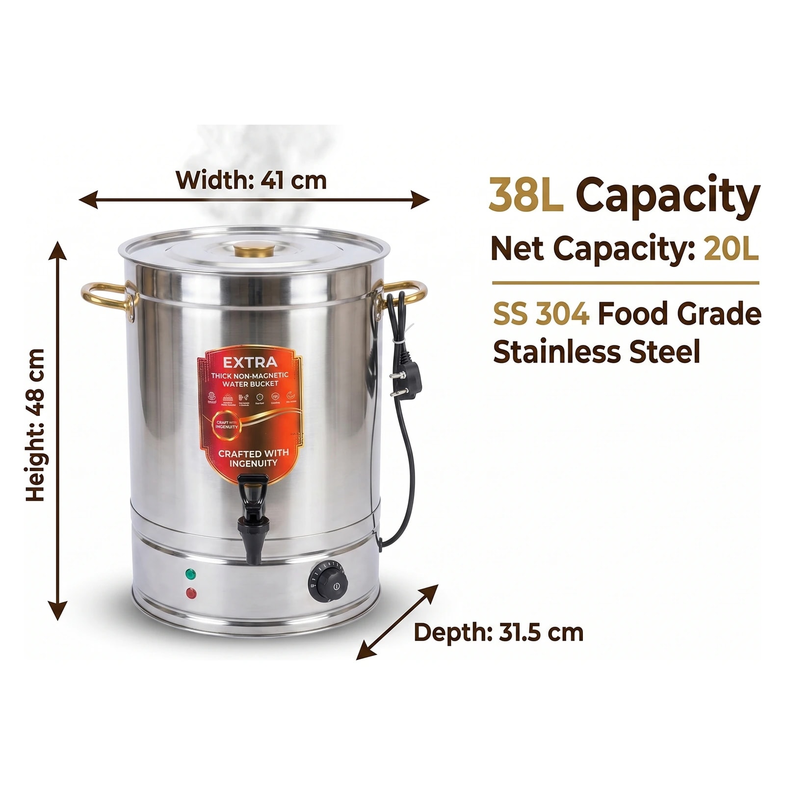 Electric Commercial Milk and Water Boiler — view 3