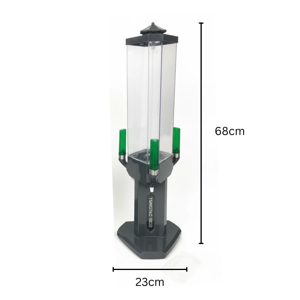 Beer Tower with 3 Green Taps - LED Backlight | 3 Compartments 3 Flavours | 3L — view 2